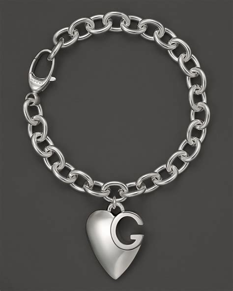 gucci bracelet heart|Gucci sterling silver heart bracelet.